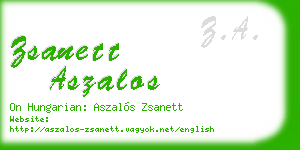 zsanett aszalos business card