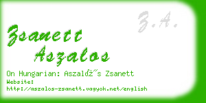 zsanett aszalos business card